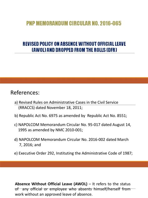 AWOL and DFR Guidelines NMC.